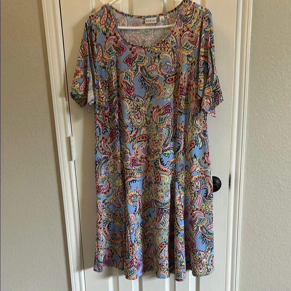 Kim Rogers Blue Pink Flutter Sleeve Sundress